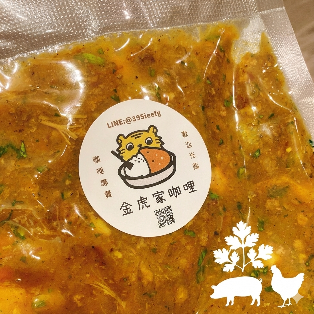 香菜炙燒咖哩（豬雞混合）