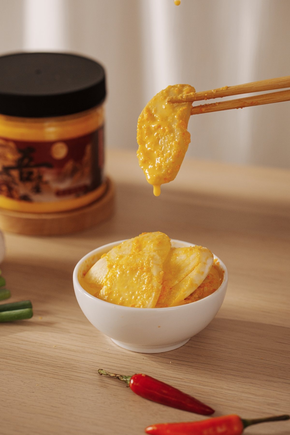 黃金杏鮑菇罐裝特寫