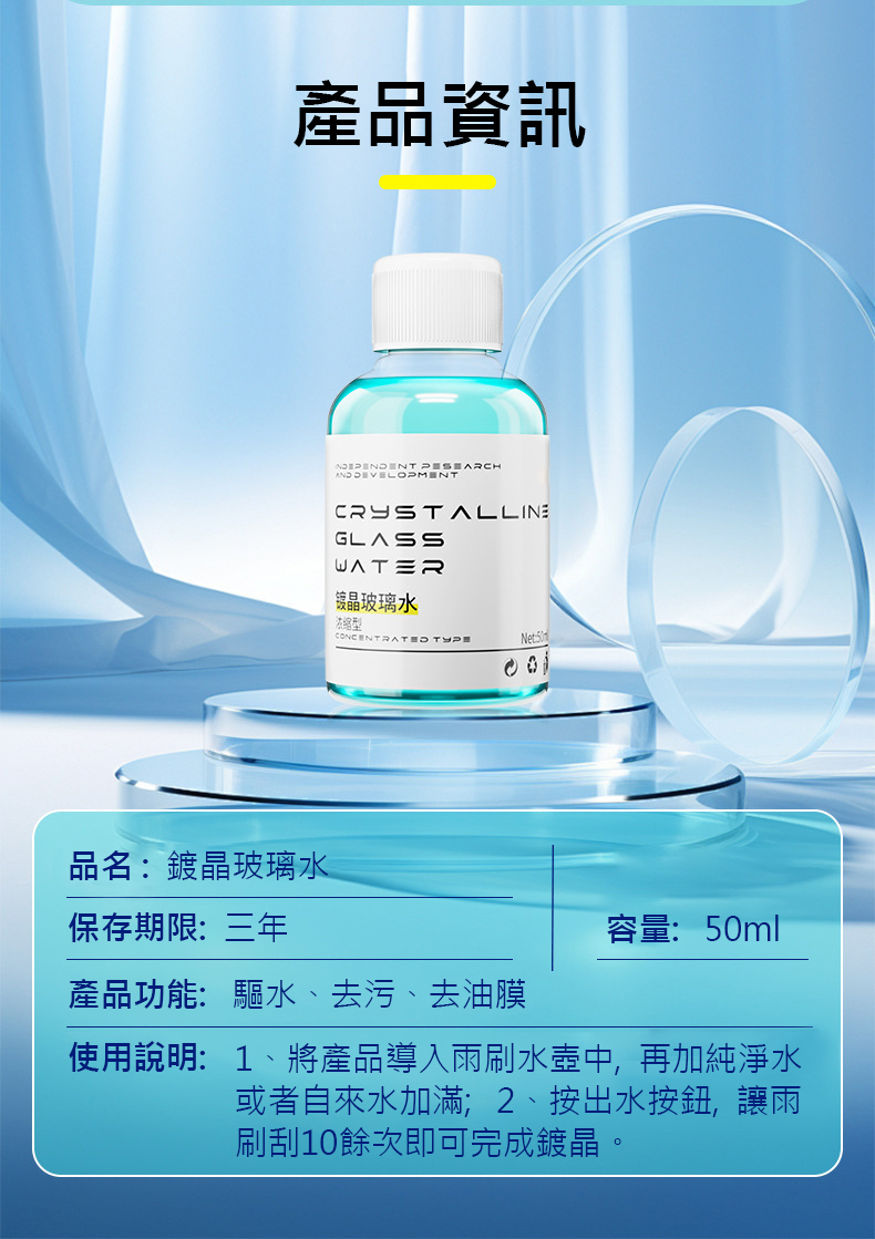 晶亮去污雨刷精 包裝規格與保存方式