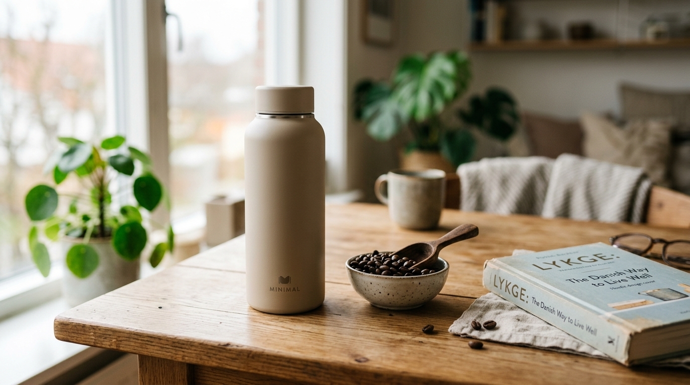 保溫杯推薦：時尚簡約保溫杯搭配咖啡豆的居家場景
