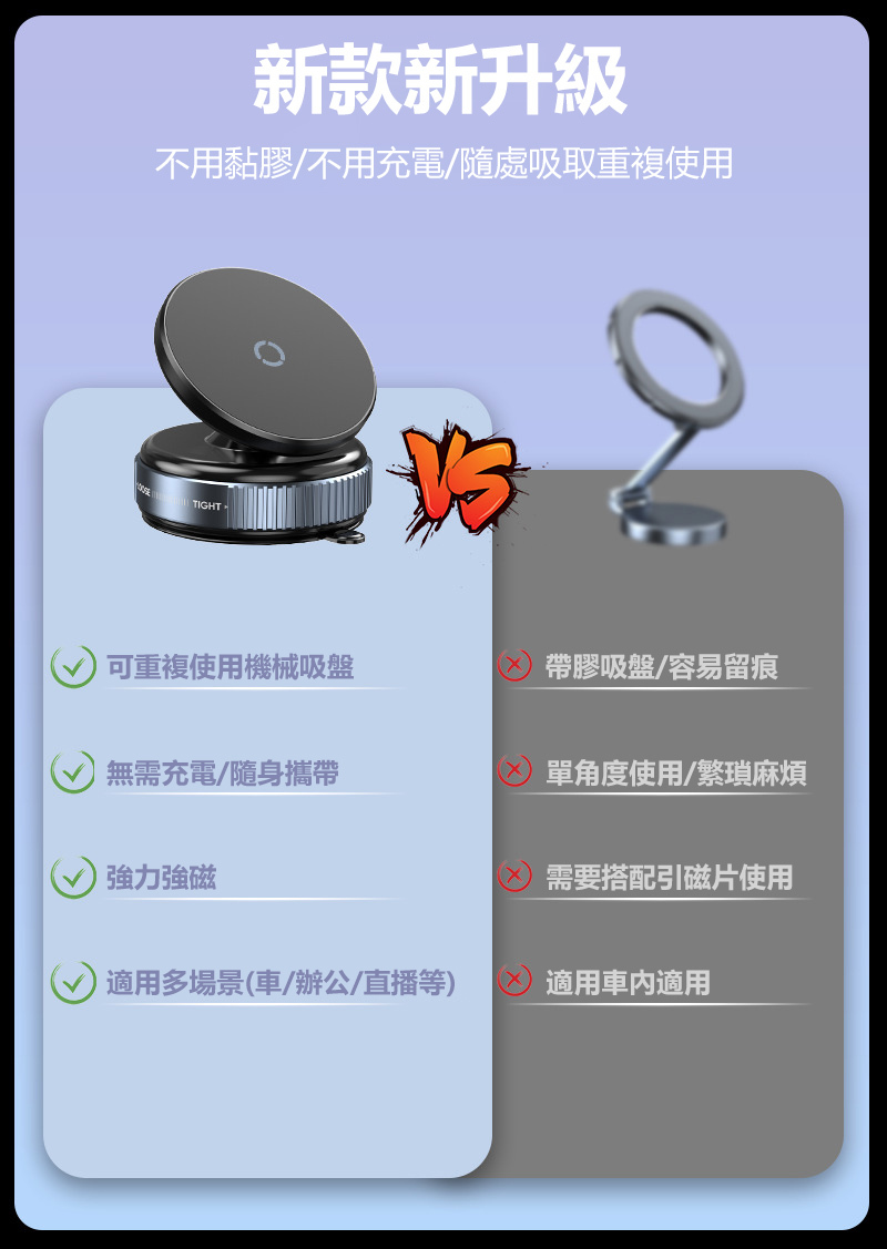 車用磁吸手機架 儀表板安裝示範