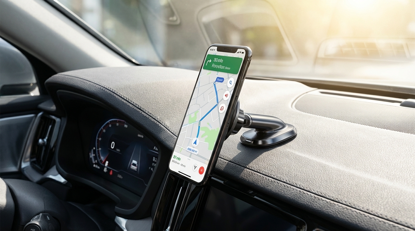 磁吸手機支架車用安裝展示