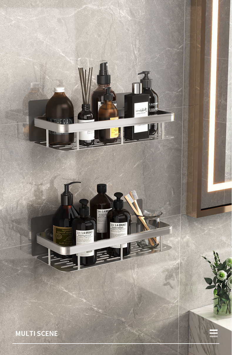 太空鋁置物架 洗手台收納應用 牙刷杯保養品整理