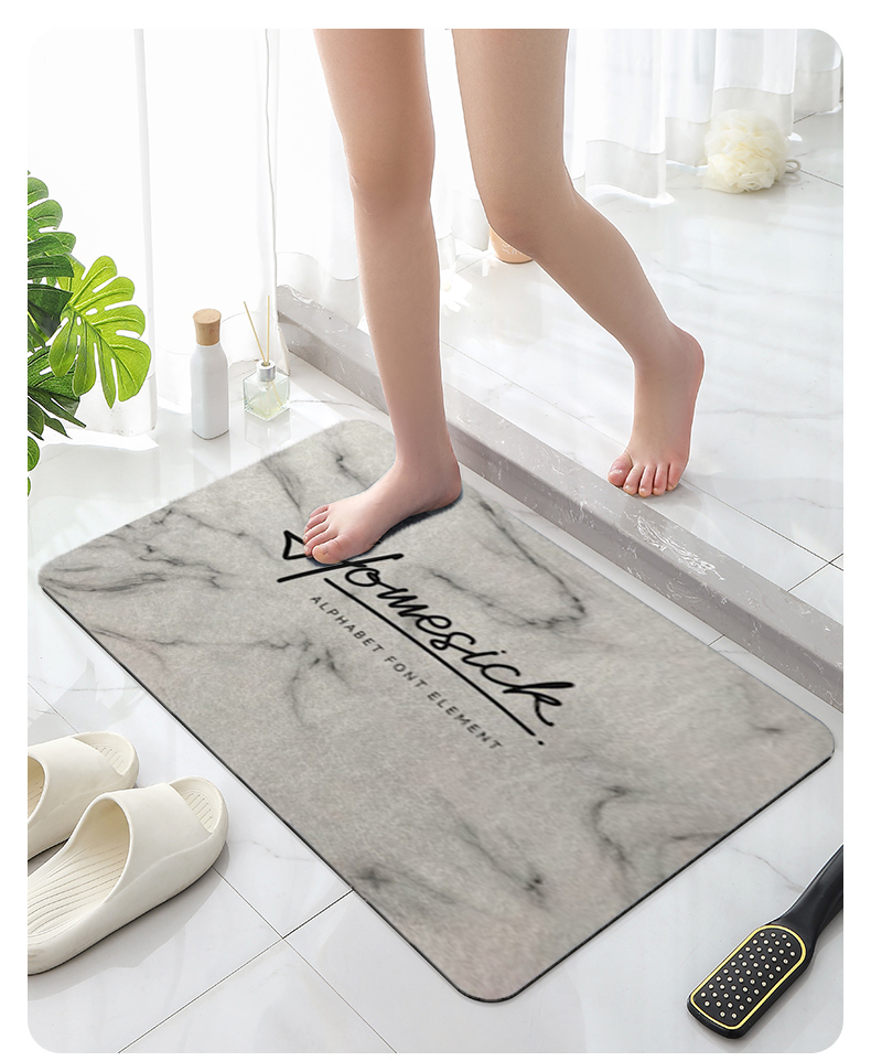 硅藻泥吸水地墊 大理石紋質感設計展示