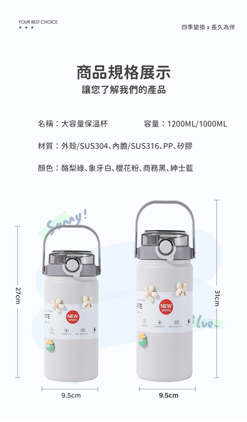 316不鏽鋼保溫杯尺寸容量對照圖