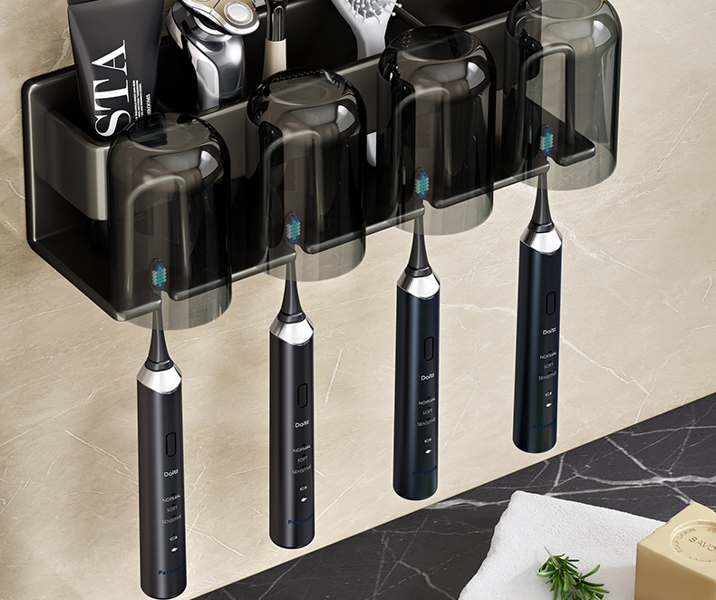 太空鋁牙刷置物架浴室完整收納實景