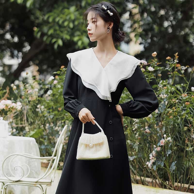 Check Dress 格子V形恤衫領口連身裙/ DS9984 main image 0