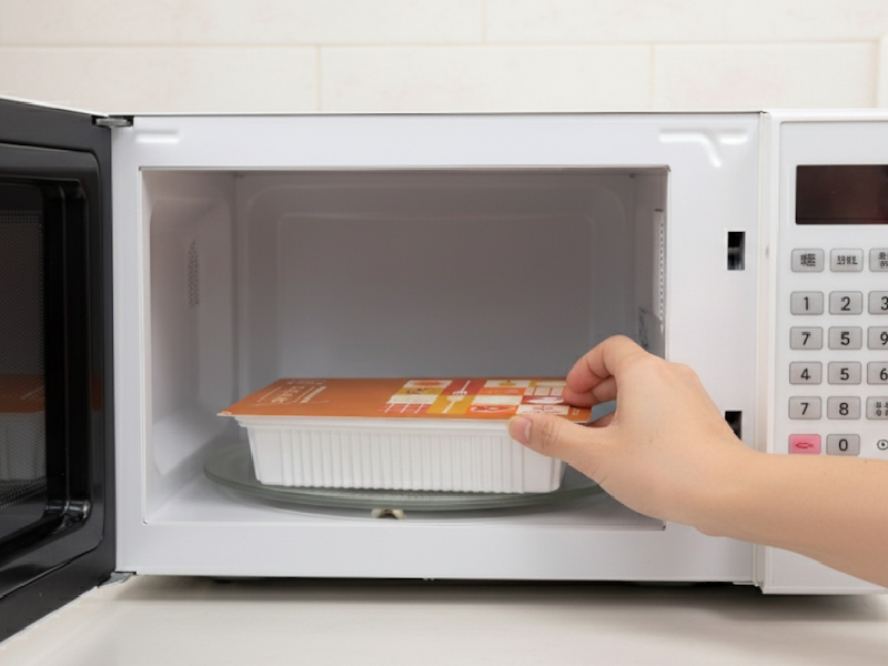 料理放入微波爐加熱
