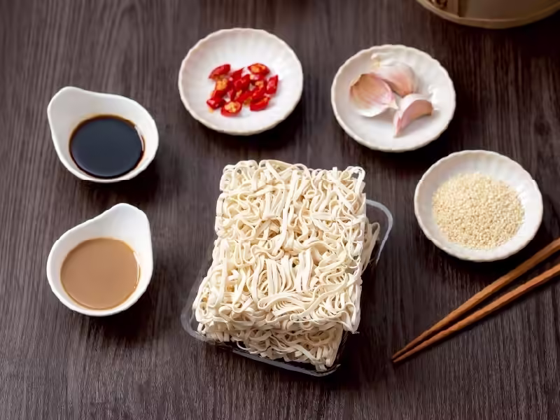 麻醬香拌麵與白芝麻