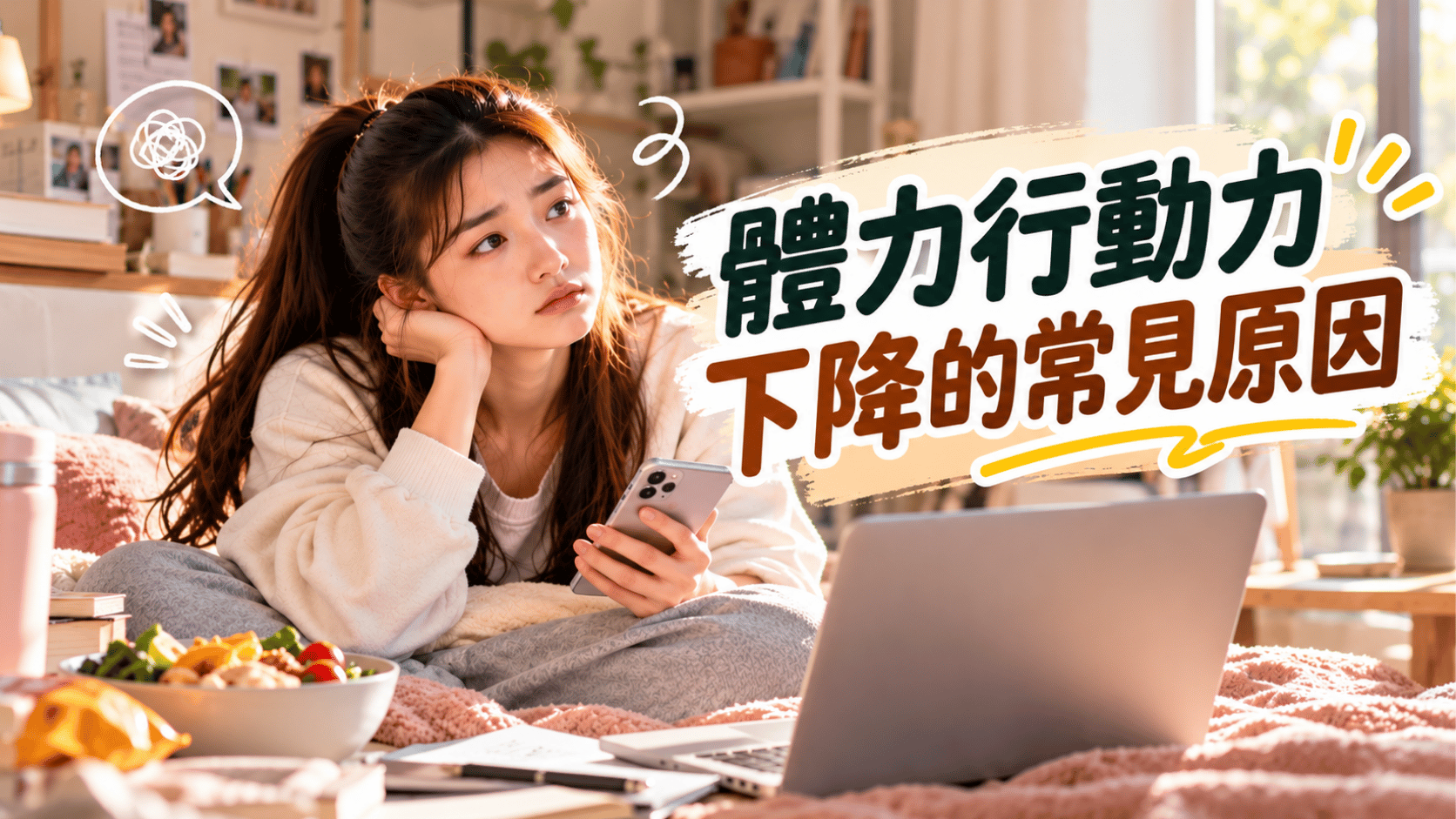 年長者久坐缺乏活動的畫面