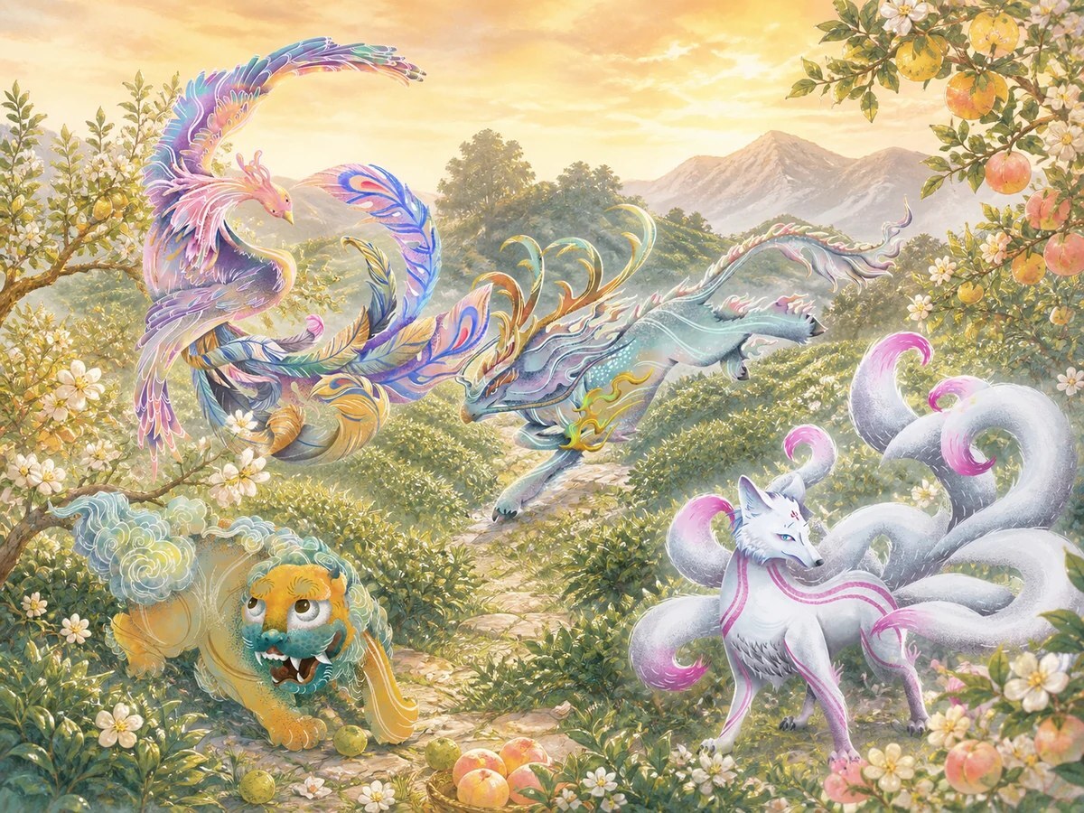 蜜果甘甜推薦組合的靈獸風味情境圖