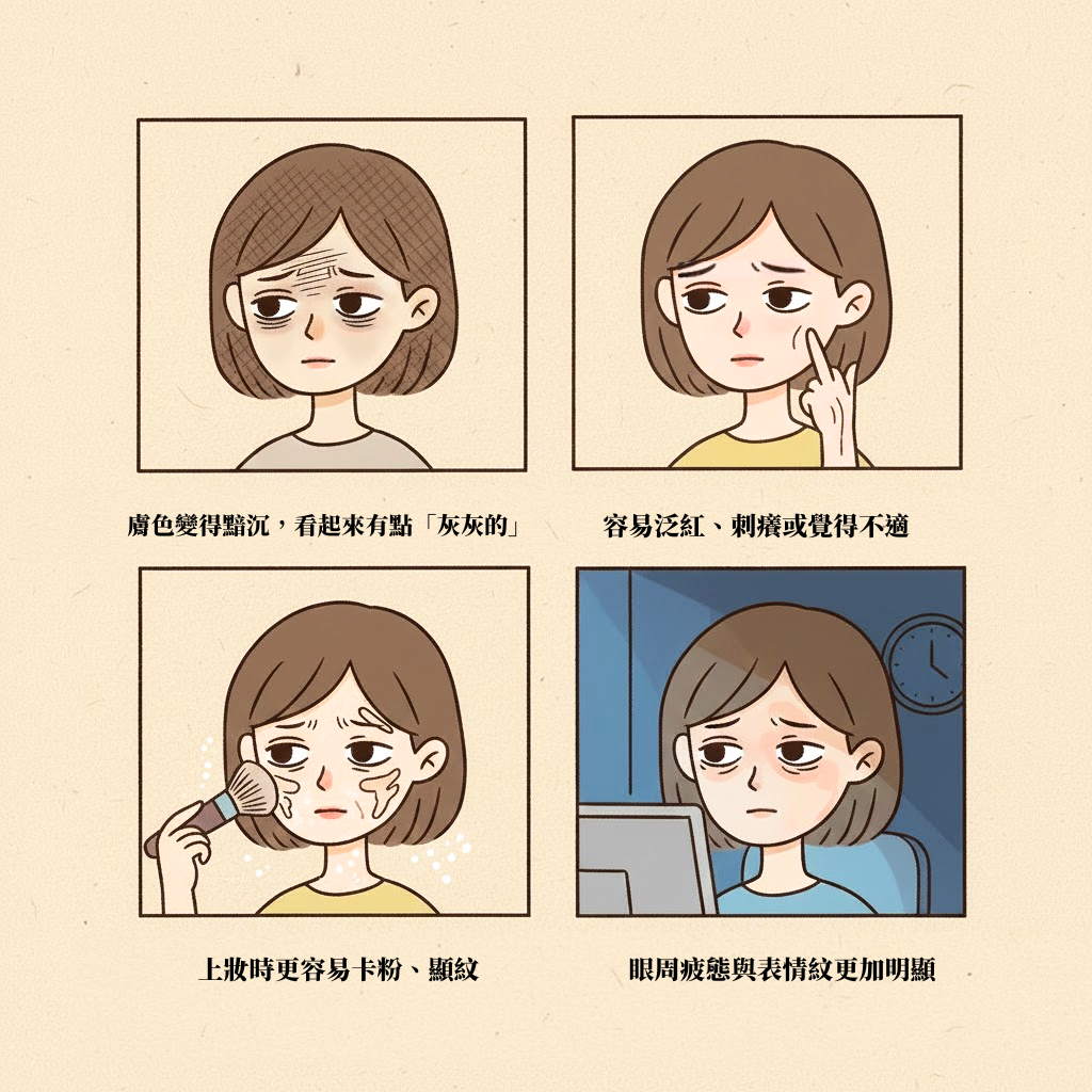 藍光與螢幕接觸情境示意圖