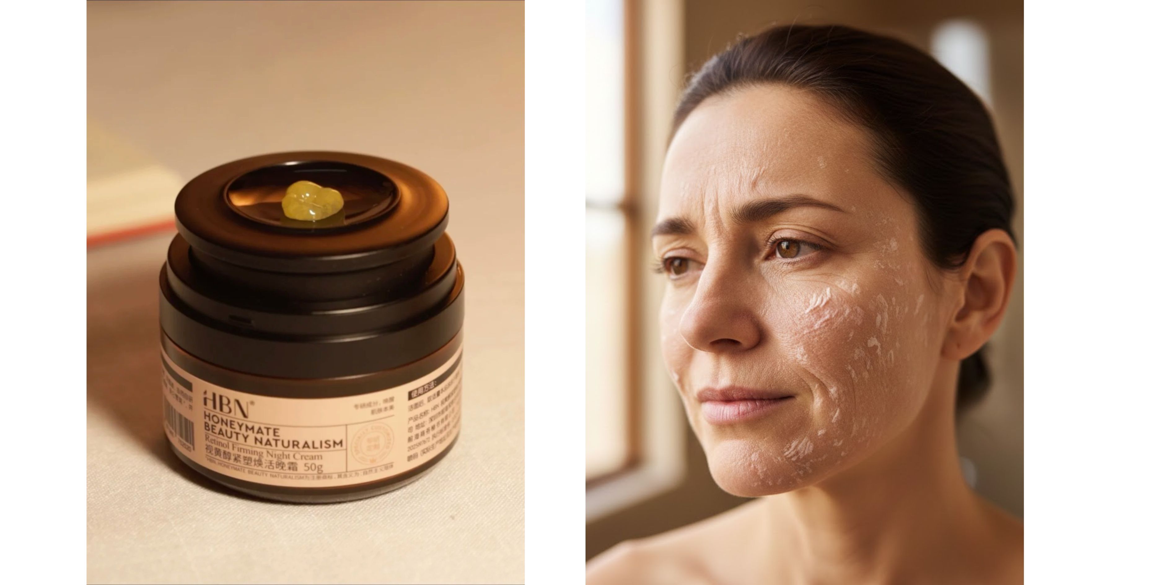 晚霜保養與假性保濕示意圖