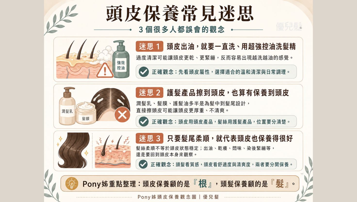 頭皮保養常見迷思圖