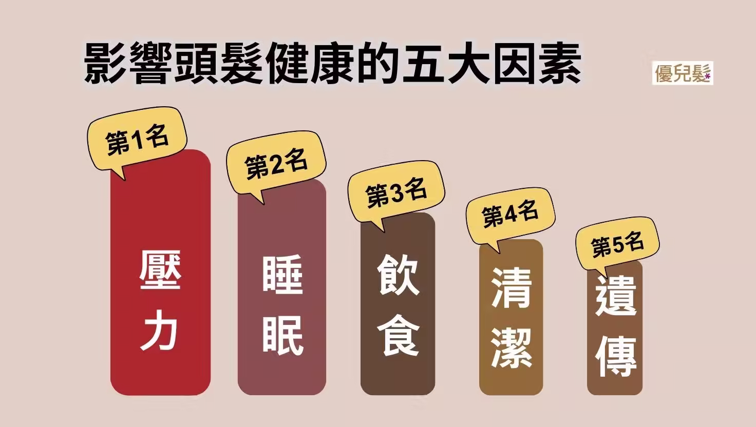 影響頭髮健康的五大因素：壓力、睡眠、飲食、清潔、遺傳