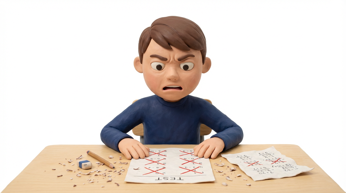 痛點圖卡：粗心——明明會的題目就是算錯