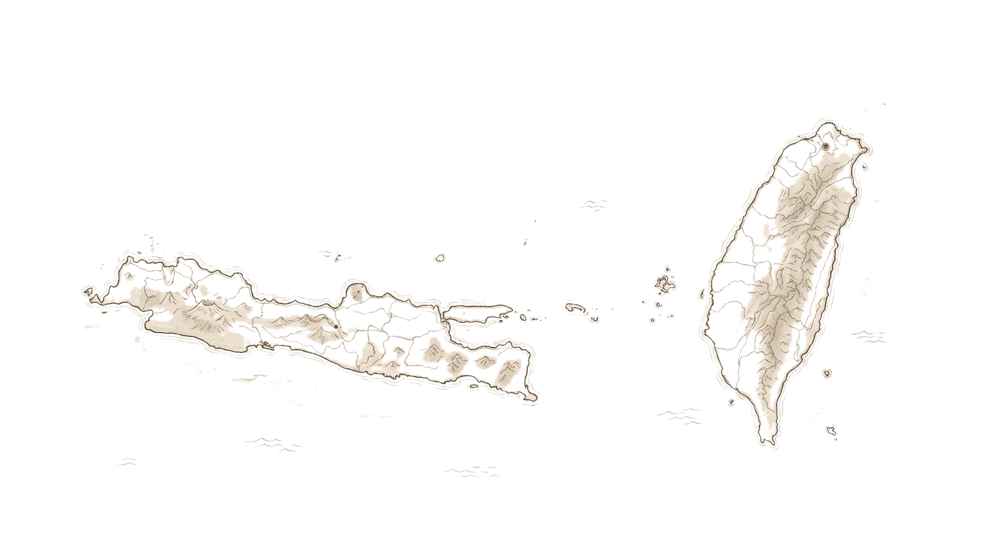 爪哇島到台灣航線地圖