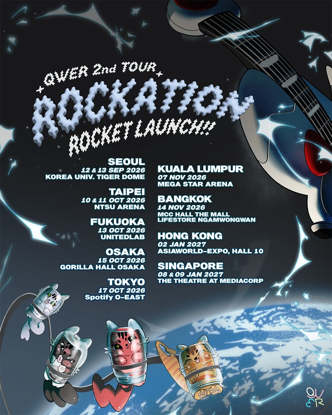 QWER 2nd TOUR ROCKATION ROCKET LAUNCH 亞洲 9 城 12 場巡演