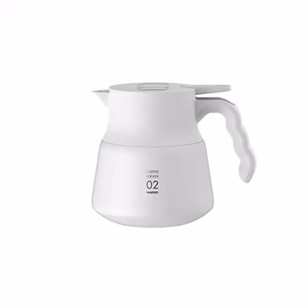 HARIO V60 VHSN系列雙層真空不鏽鋼保溫咖啡壺白PLUS 02 600ml 圖