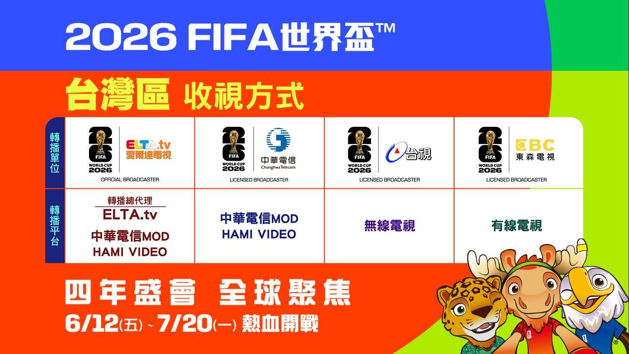 台灣 5 大世足轉播平台 ELTA Hami Video 華視 台視 東森比較