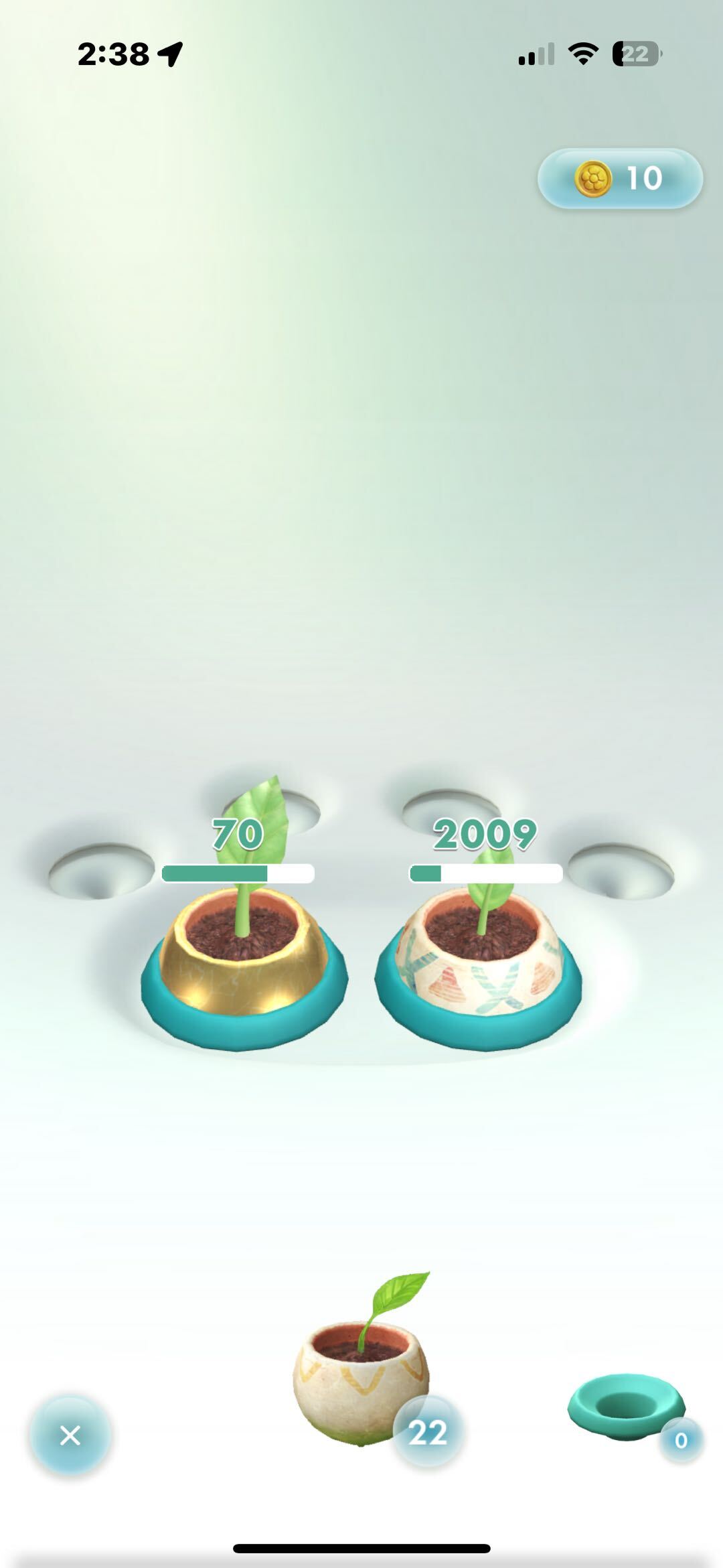 Pikmin Bloom 拔花苗畫面，快速上滑一次拔多株