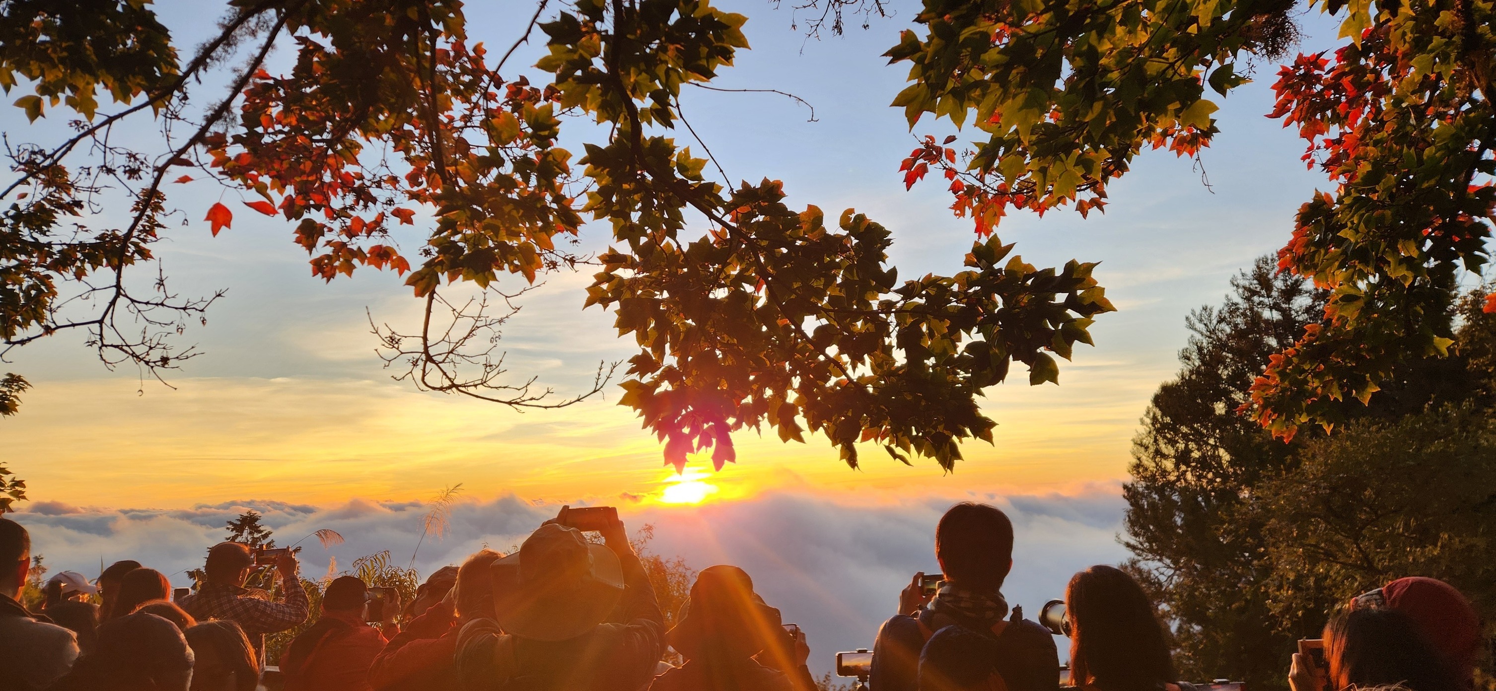 阿里山觀景台與夕陽