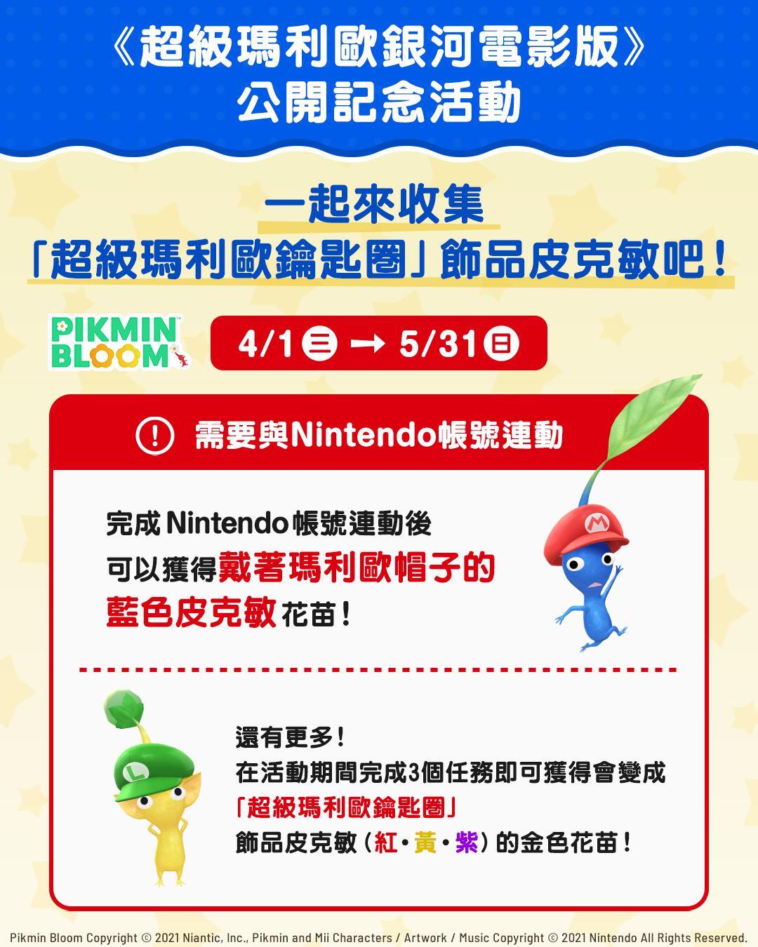 Pikmin Bloom 活動資訊與 Nintendo 帳號連動前置說明