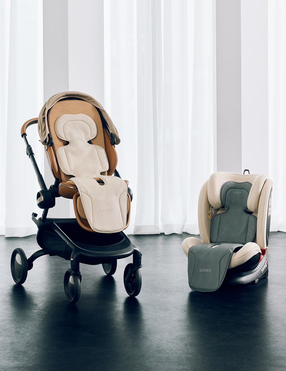 嬰兒汽座的安全結構示意圖 包含緩衝層 五點式安全帶 ISOFIX 固定點