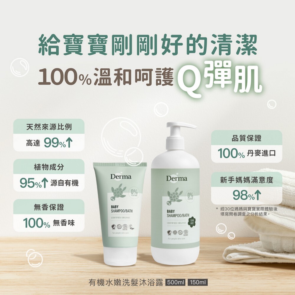 Derma 寶寶有機洗髮沐浴露 500ml