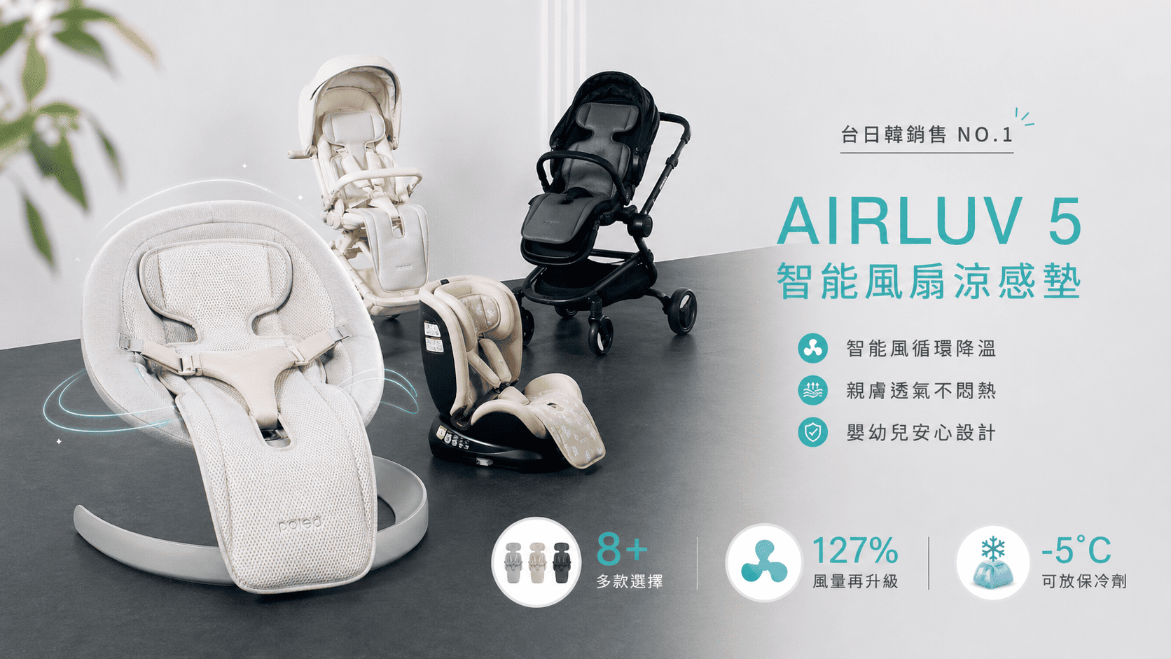 Poled AIRLUV5 智能風扇涼感墊三款全系列 Donut Lollipop Macaron