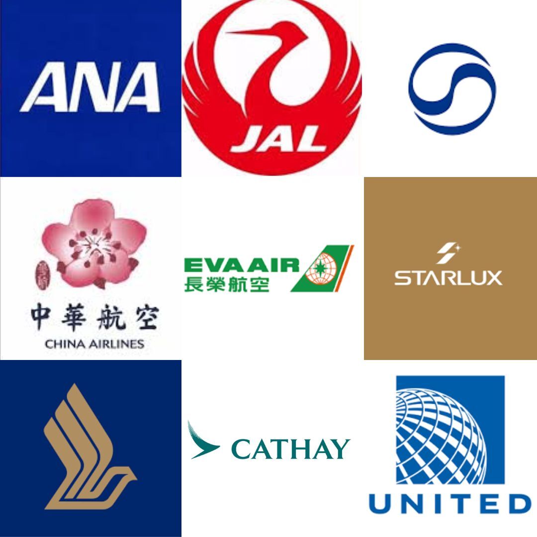 各家航空公司 logo 排列