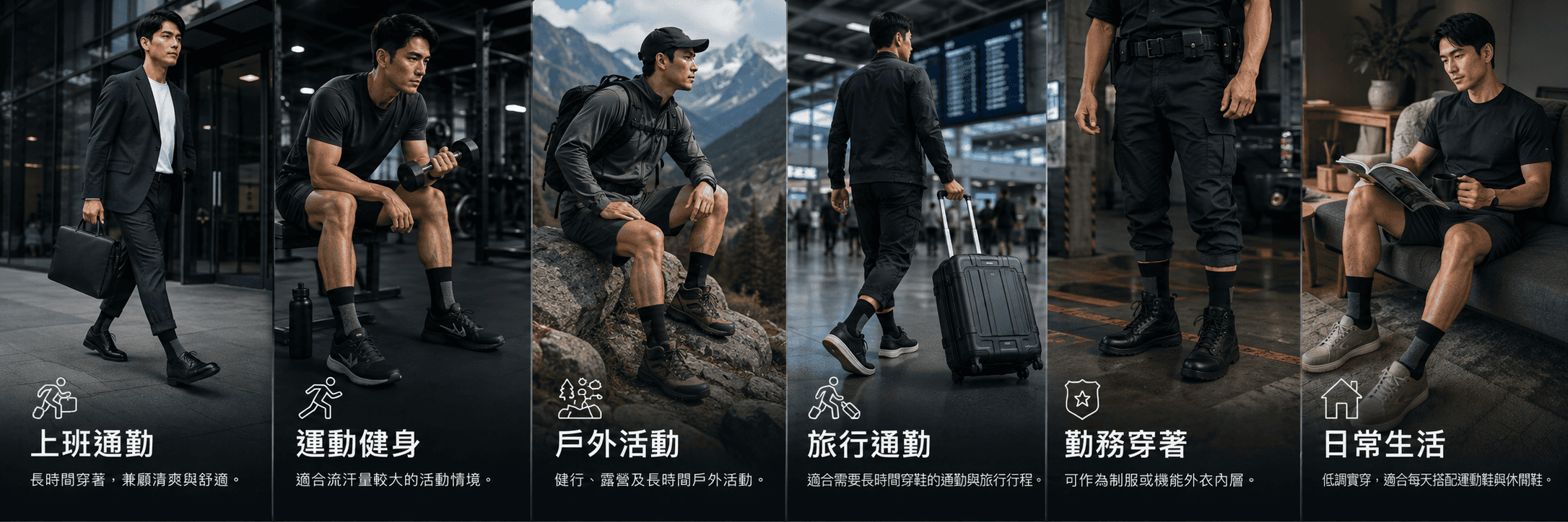 AngelThread 抗菌消臭襪六大使用情境