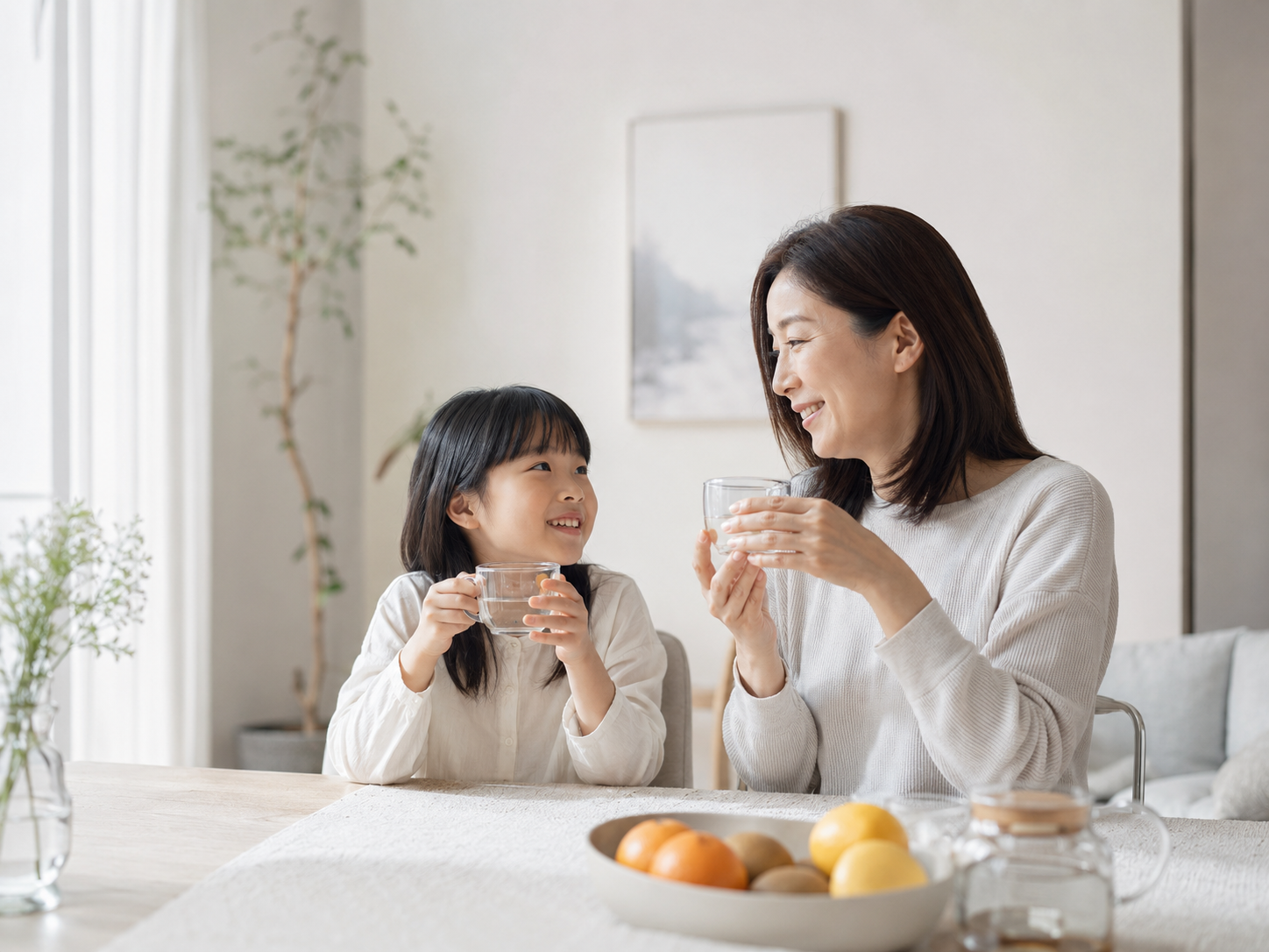 親子一起補充好菌的生活情境