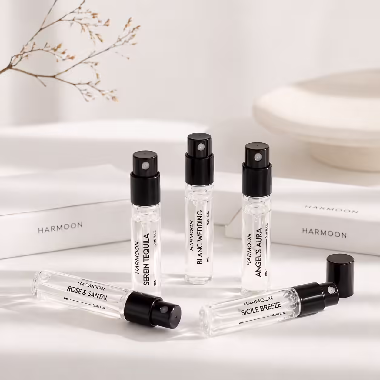 Harmoon 韓慕試管香水 2ml 五款：ROSE & SANTAL、BLANC WEDDING、SEREIN TEQUILA、ANGEL'S AURA、SICILE BREEZE