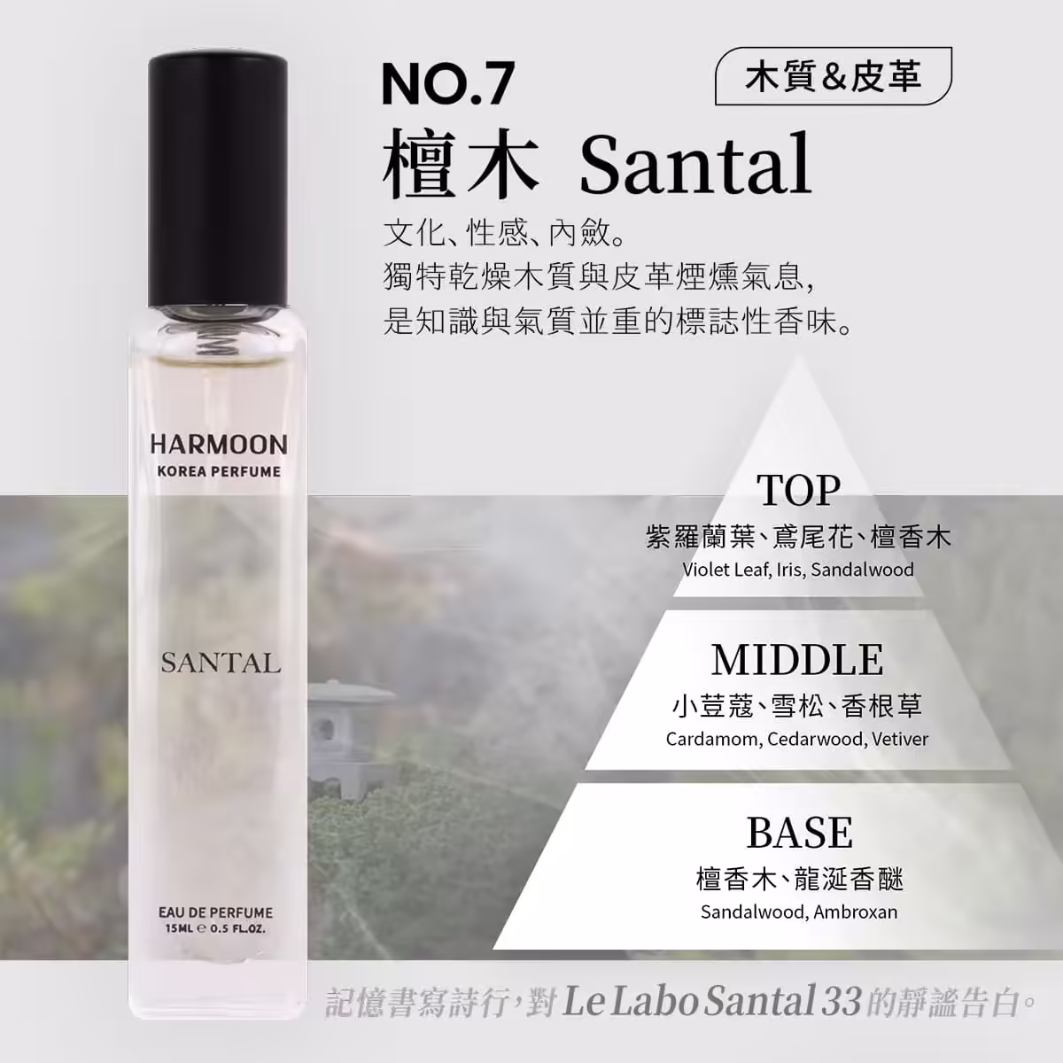 HARMOON韓慕No.7檀木Santal 15ml香水