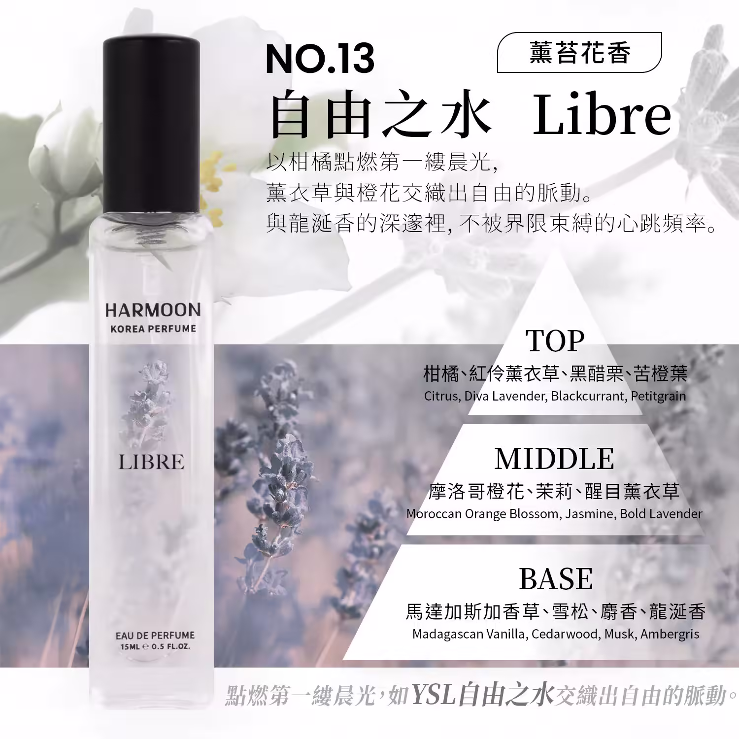 HARMOON韓慕No.13自由之水Libre 15ml香水
