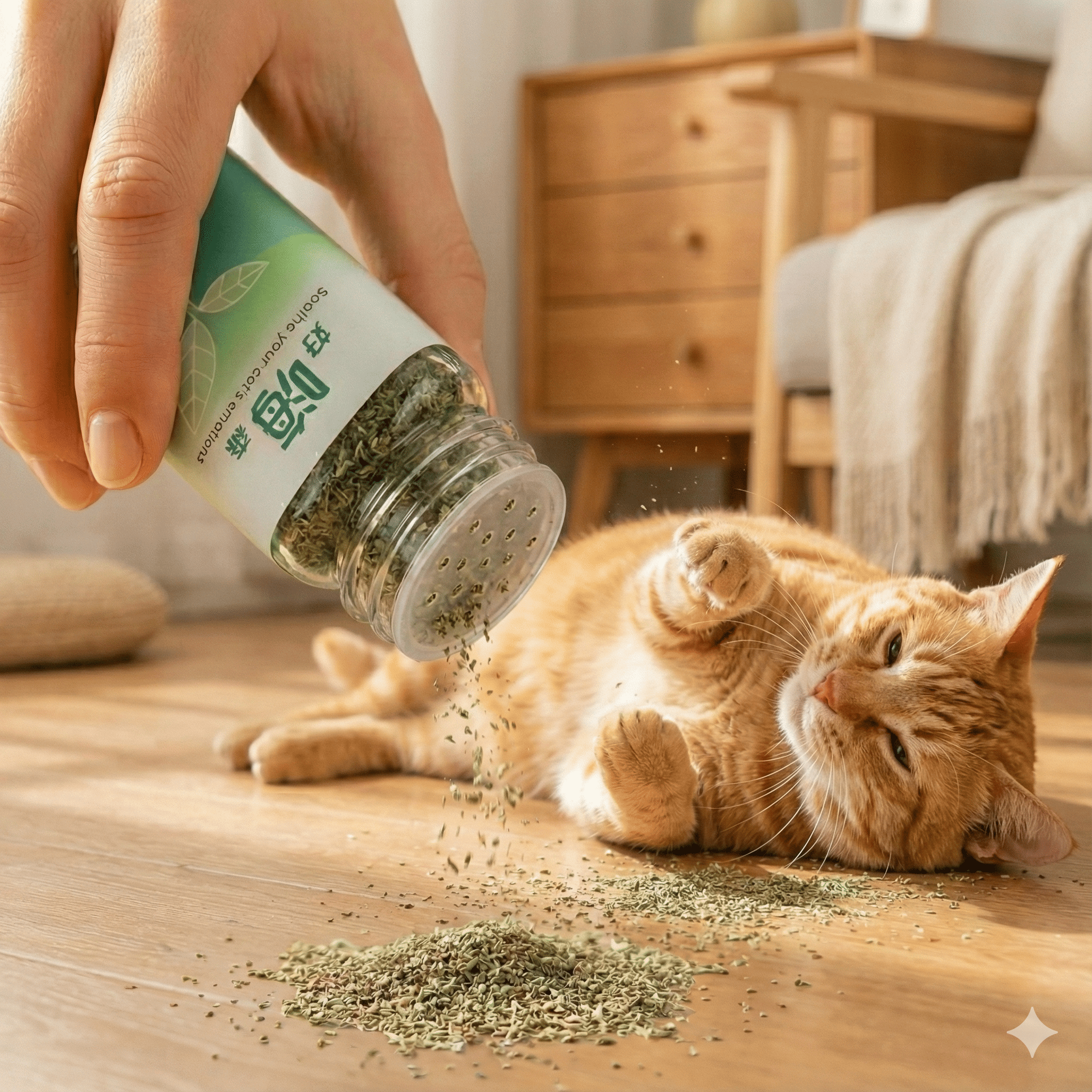 胡椒罐灑落貓草動態圖