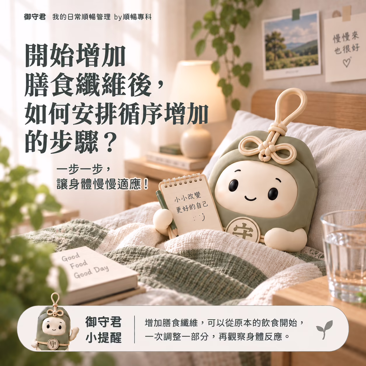開始增加膳食纖維後，如何安排循序增加的步驟？